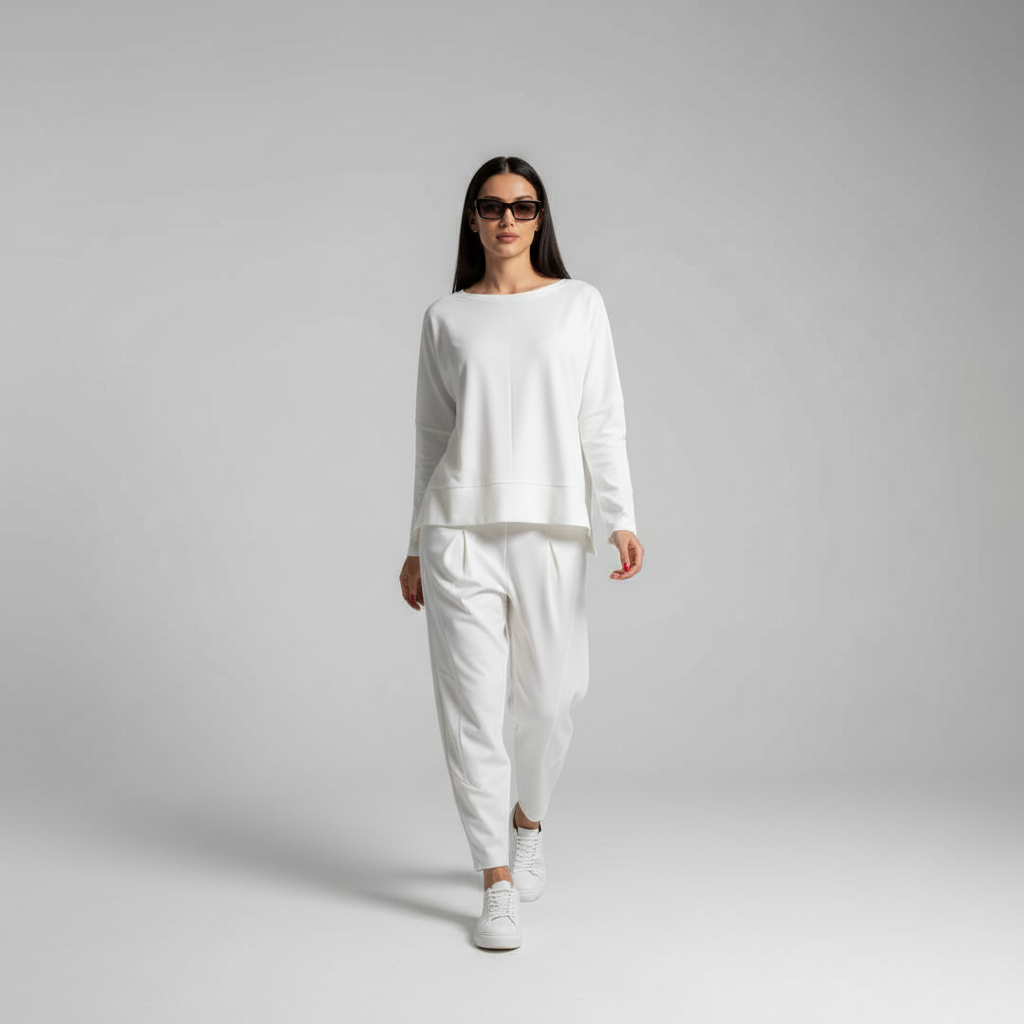 2-Piece Leisure Set | Long Sleeve Top and Tapered Trousers-Fashion Nora