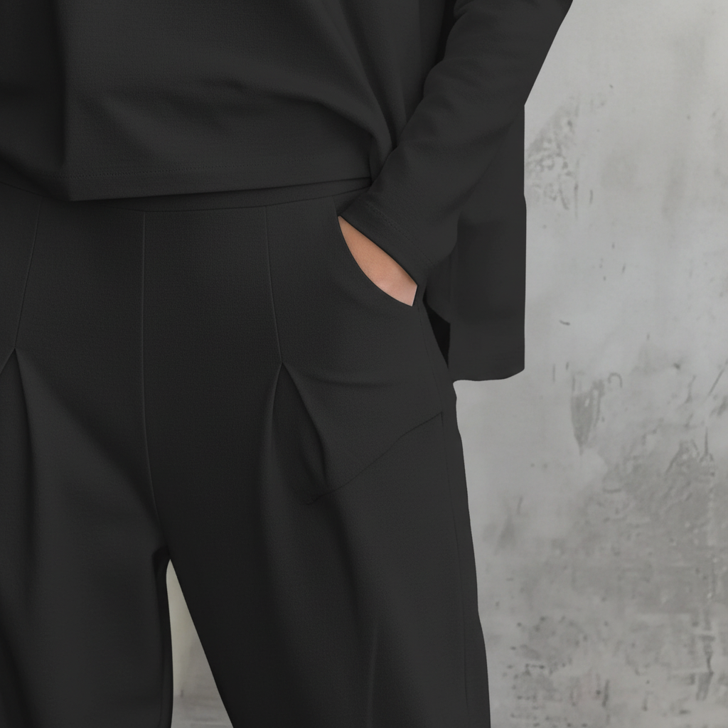 2-Piece Leisure Set | Long Sleeve Top and Tapered Trousers-Fashion Nora