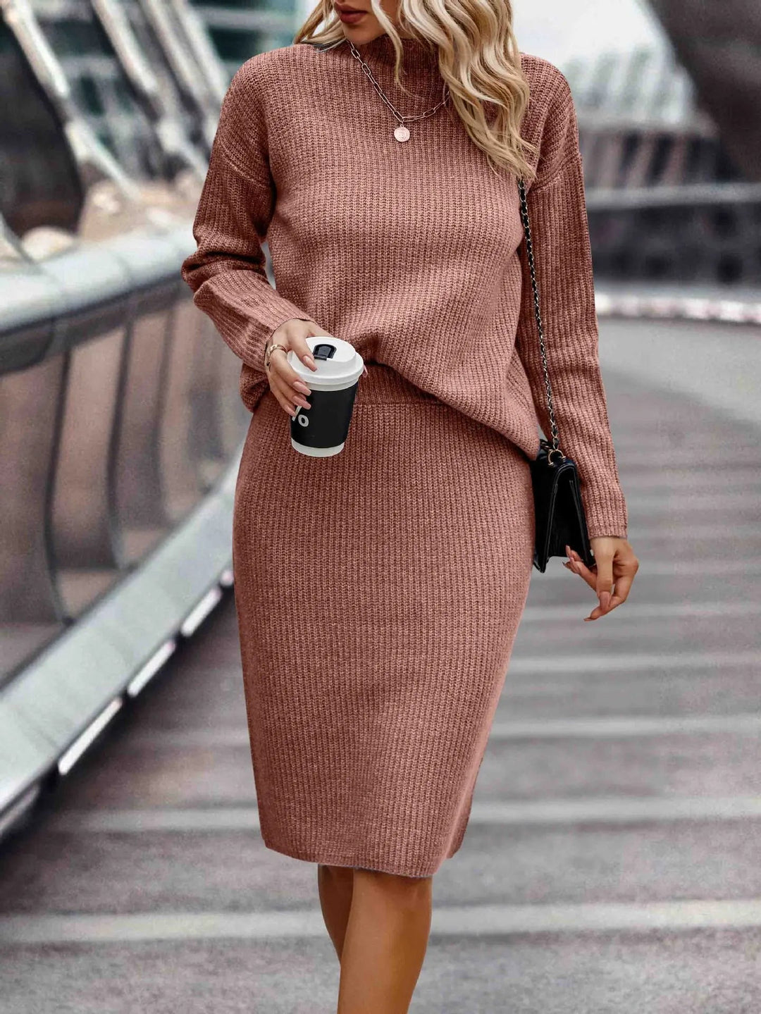 2-Piece Sweater and Skirt Set | Coordinated Knit Set-Fashion Nora