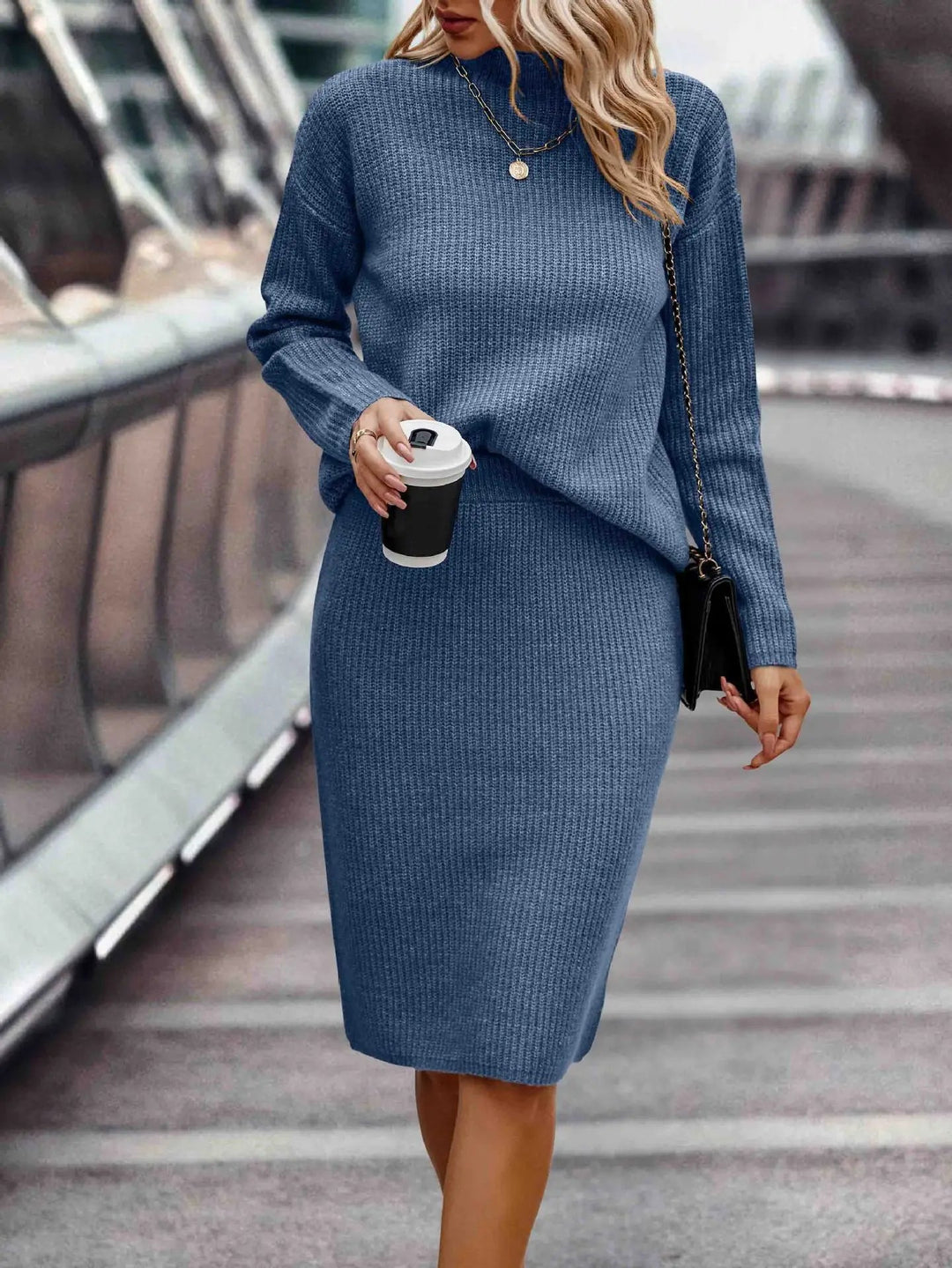 2-Piece Sweater and Skirt Set | Coordinated Knit Set-Fashion Nora
