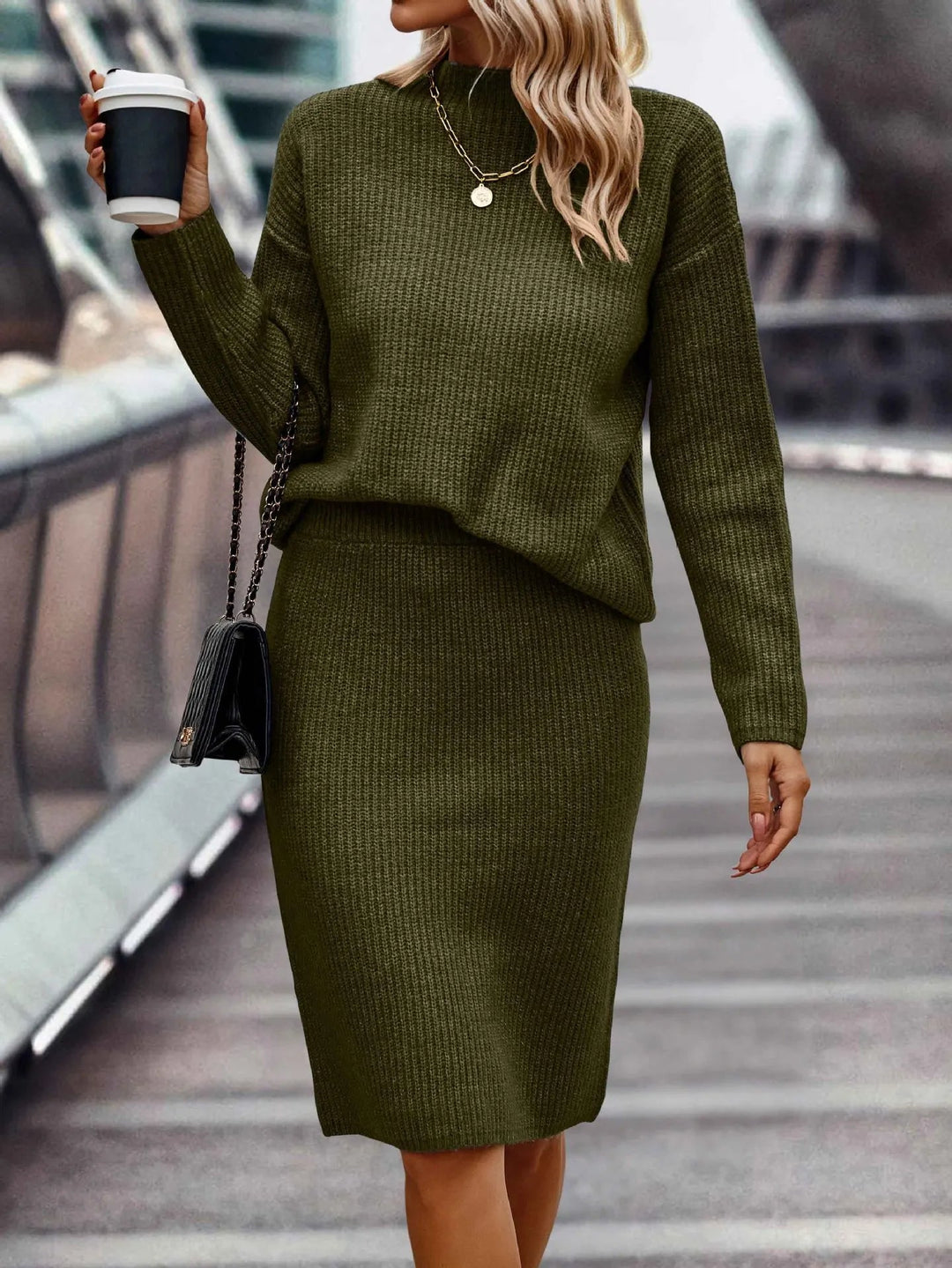 2-Piece Sweater and Skirt Set | Coordinated Knit Set-Fashion Nora