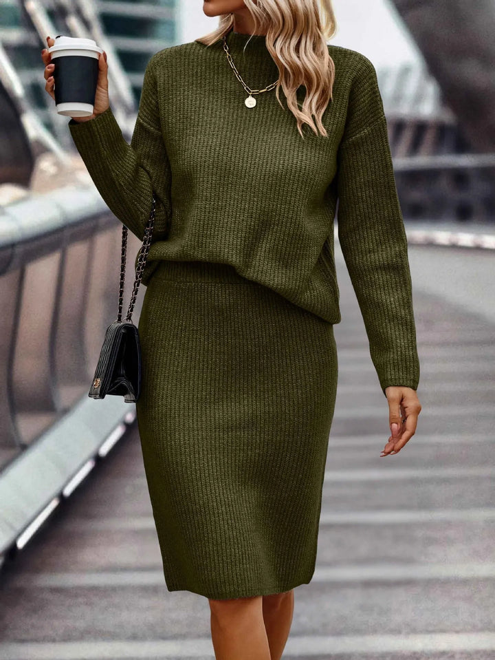 2-Piece Sweater and Skirt Set | Coordinated Knit Set-Fashion Nora