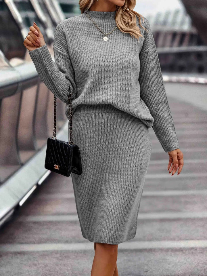 2-Piece Sweater and Skirt Set | Coordinated Knit Set-Fashion Nora