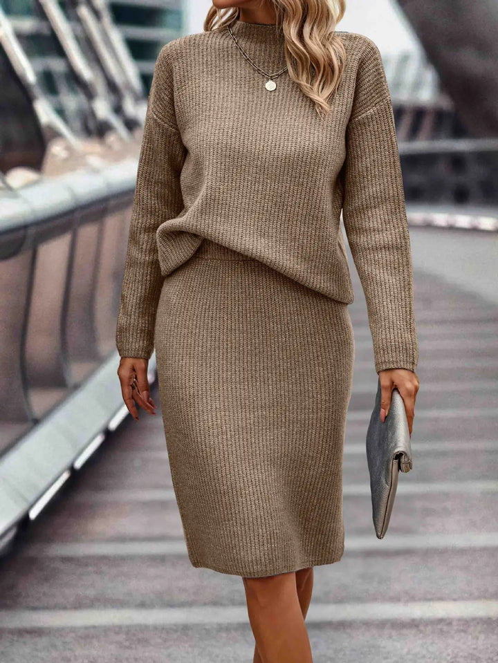 2-Piece Sweater and Skirt Set | Coordinated Knit Set-Fashion Nora