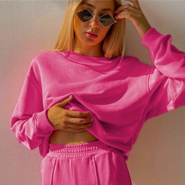 2-Piece Tracksuit Set | Comfy Winter Loungewear | Sweatshirt and Joggers-Fashion Nora