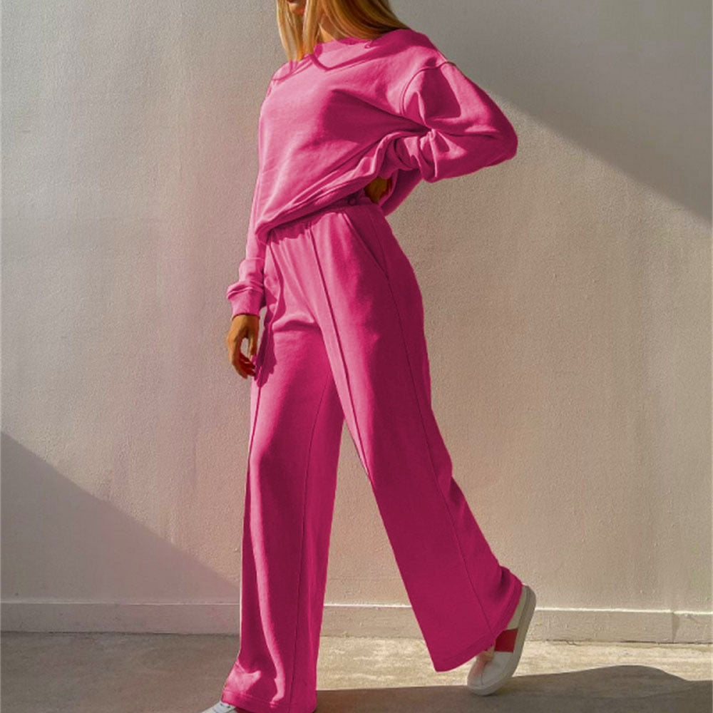 2-Piece Tracksuit Set | Comfy Winter Loungewear | Sweatshirt and Joggers-Fashion Nora