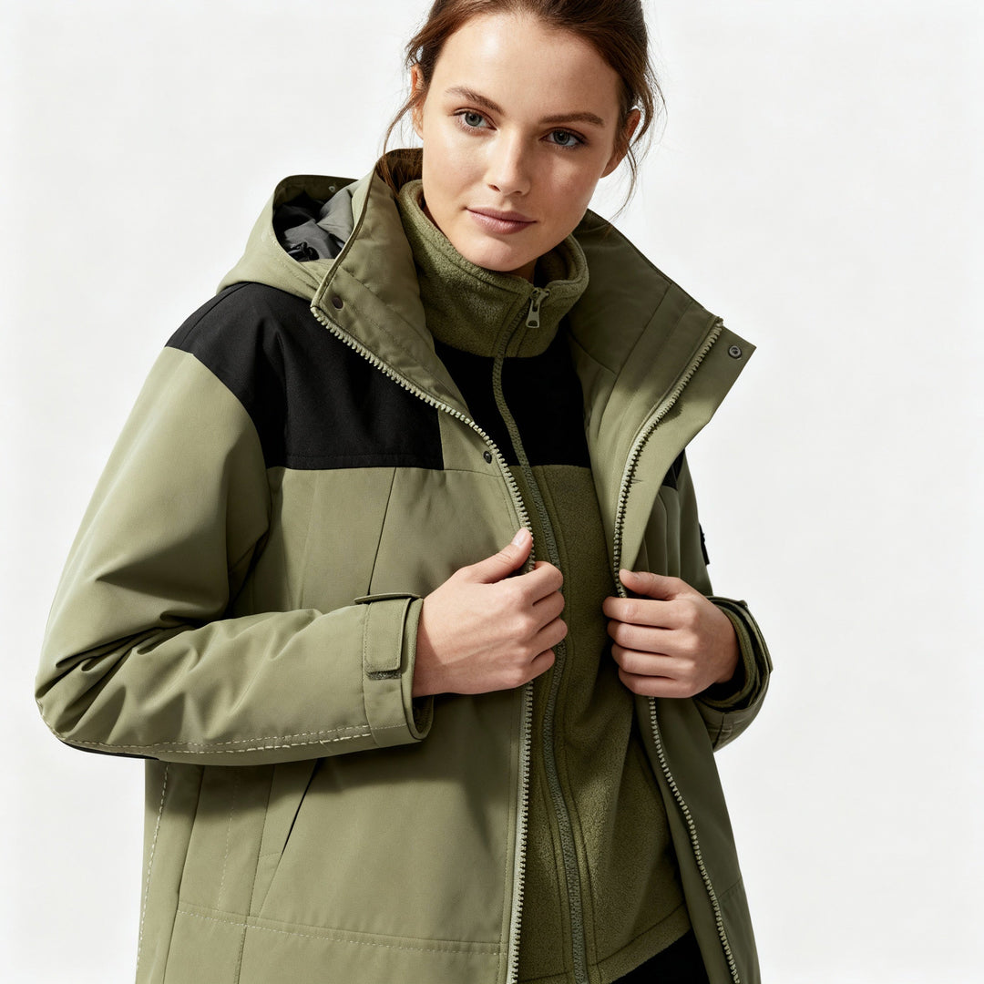 3-in-1 Fleece Winter Jacket | Hooded | Detachable Layers | Warm and Versatile-Fashion Nora