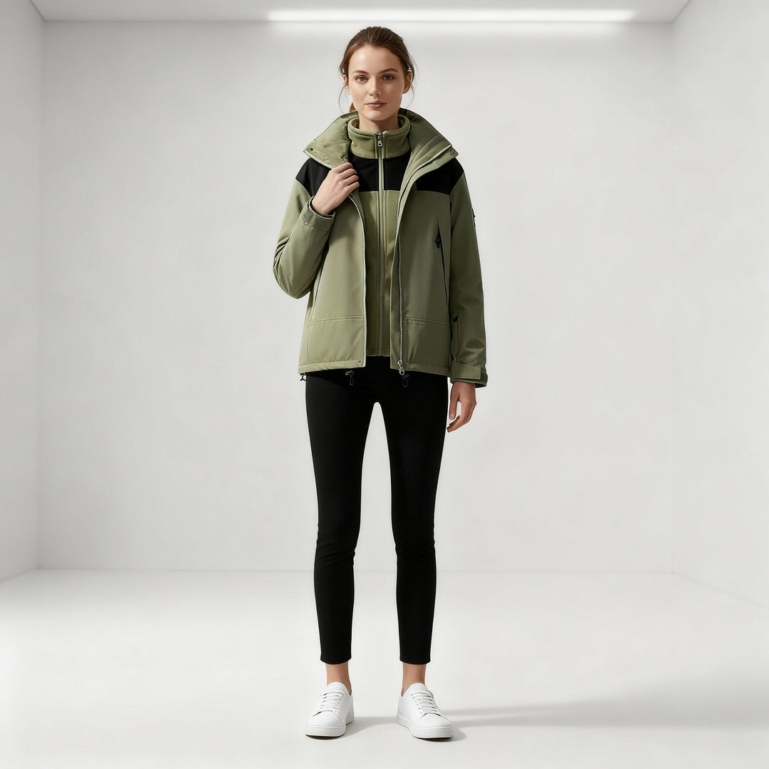 3-in-1 Fleece Winter Jacket | Hooded | Detachable Layers | Warm and Versatile-Fashion Nora