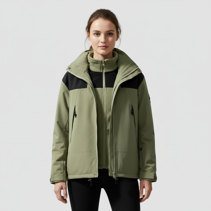 3-in-1 Fleece Winter Jacket | Hooded | Detachable Layers | Warm and Versatile-Fashion Nora