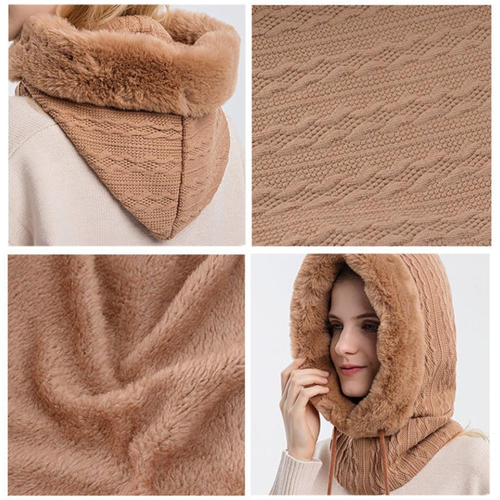3-in-1 Knitted Scarf and Hat | Face Cover | Fleece Lined-Fashion Nora