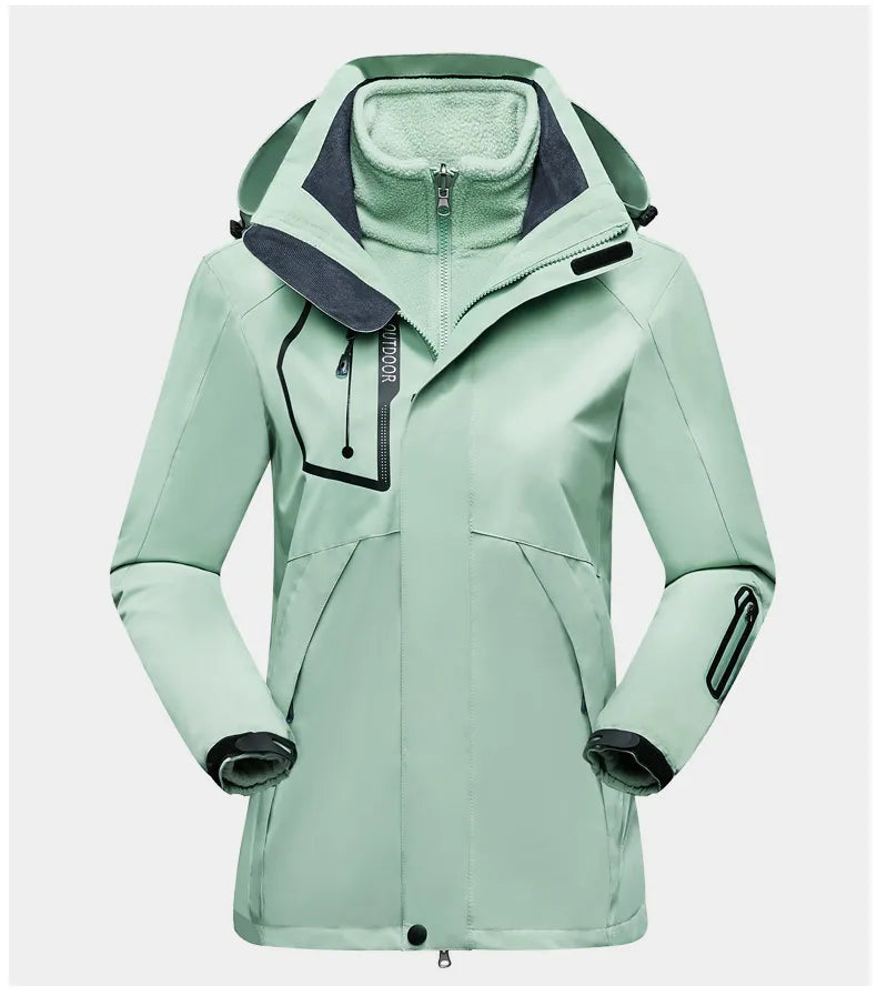 3-in-1 Outdoor Jacket | Fleece Inner | Waterproof Windproof Shell-Fashion Nora