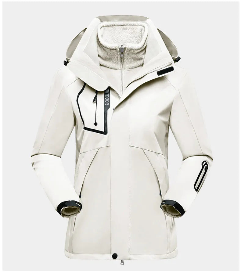 3-in-1 Outdoor Jacket | Fleece Inner | Waterproof Windproof Shell-Fashion Nora