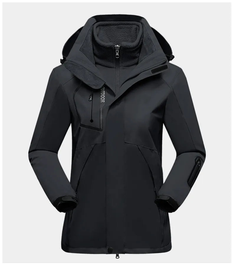 3-in-1 Outdoor Jacket | Fleece Inner | Waterproof Windproof Shell-Fashion Nora
