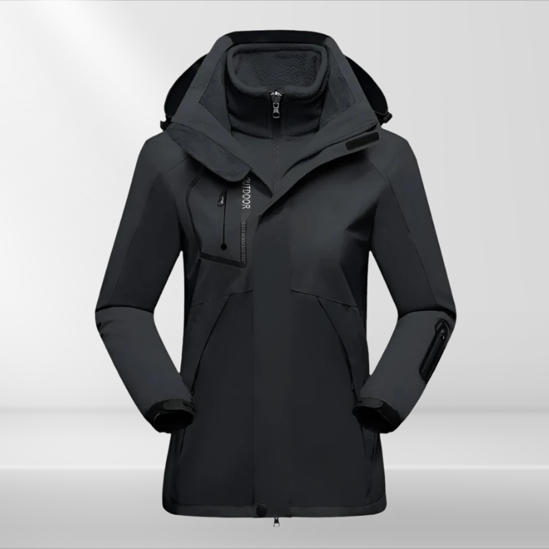 3-in-1 Winter Outdoor Jacket | Removable Fleece | Detachable Hood-Fashion Nora