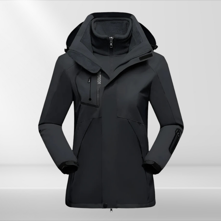 3-in-1 Winter Outdoor Jacket | Removable Fleece | Detachable Hood-Fashion Nora