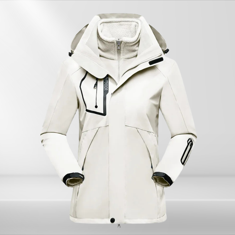 3-in-1 Winter Outdoor Jacket | Removable Fleece | Detachable Hood-Fashion Nora