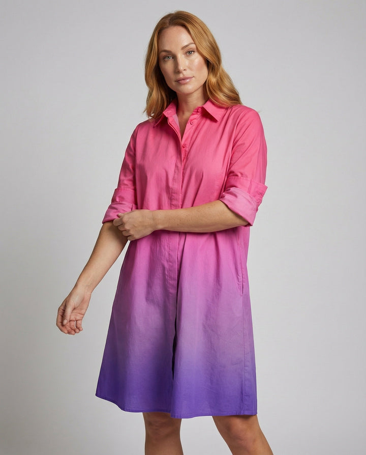 A-Line Shirt Jacket | Stand Collar | Side Pockets | Coat-Dress Style-Fashion Nora