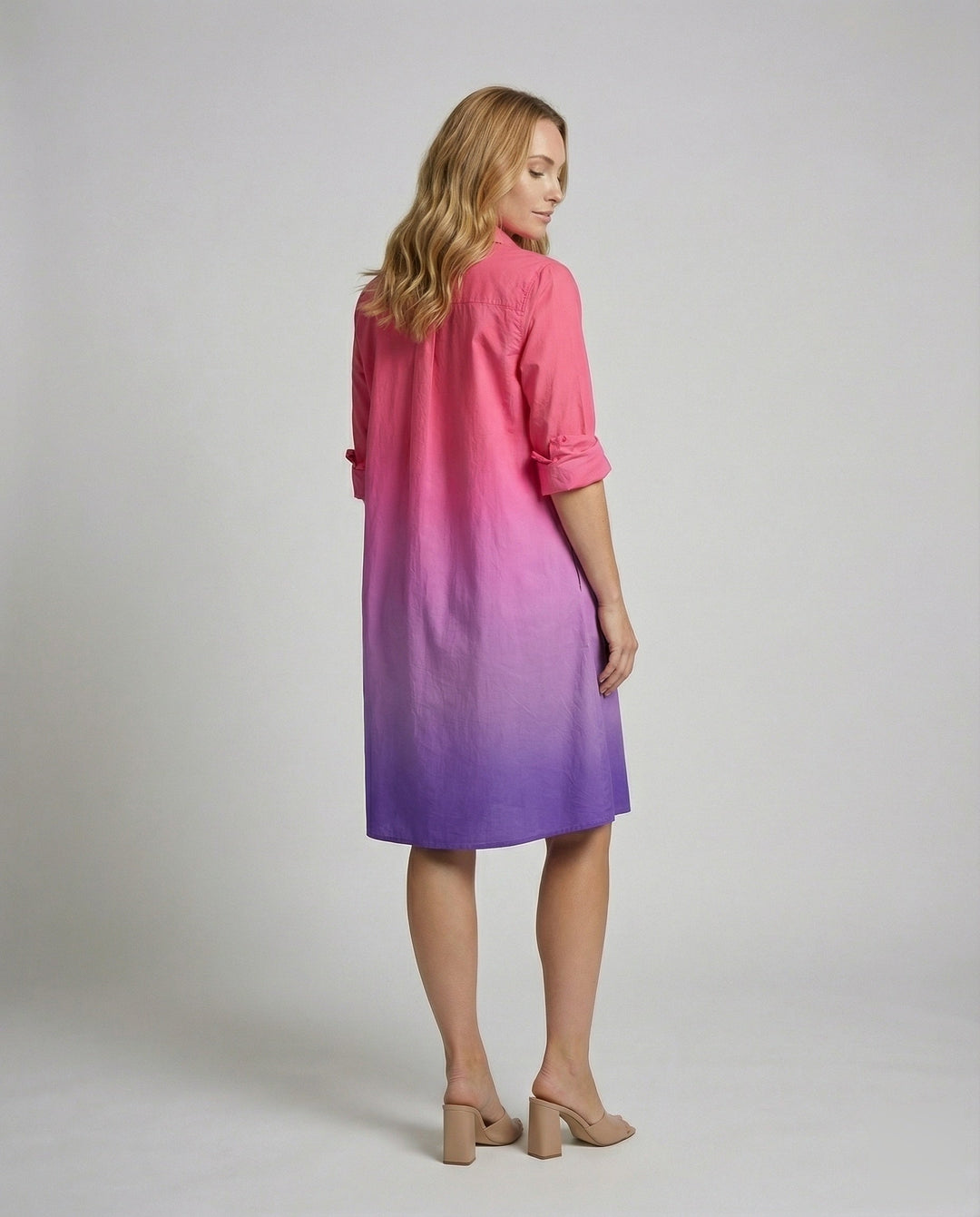 A-Line Shirt Jacket | Stand Collar | Side Pockets | Coat-Dress Style-Fashion Nora