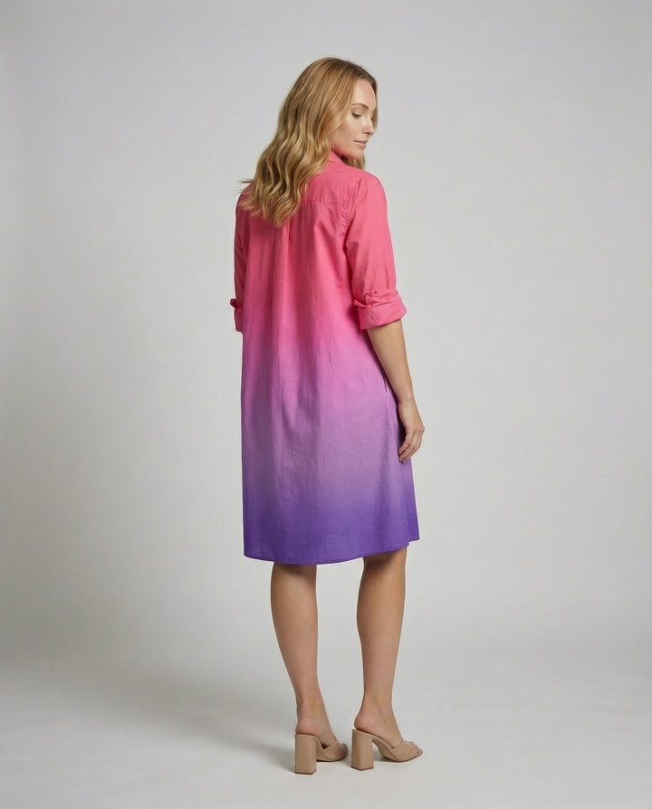 A-Line Shirt Jacket | Stand Collar | Side Pockets | Coat-Dress Style-Fashion Nora