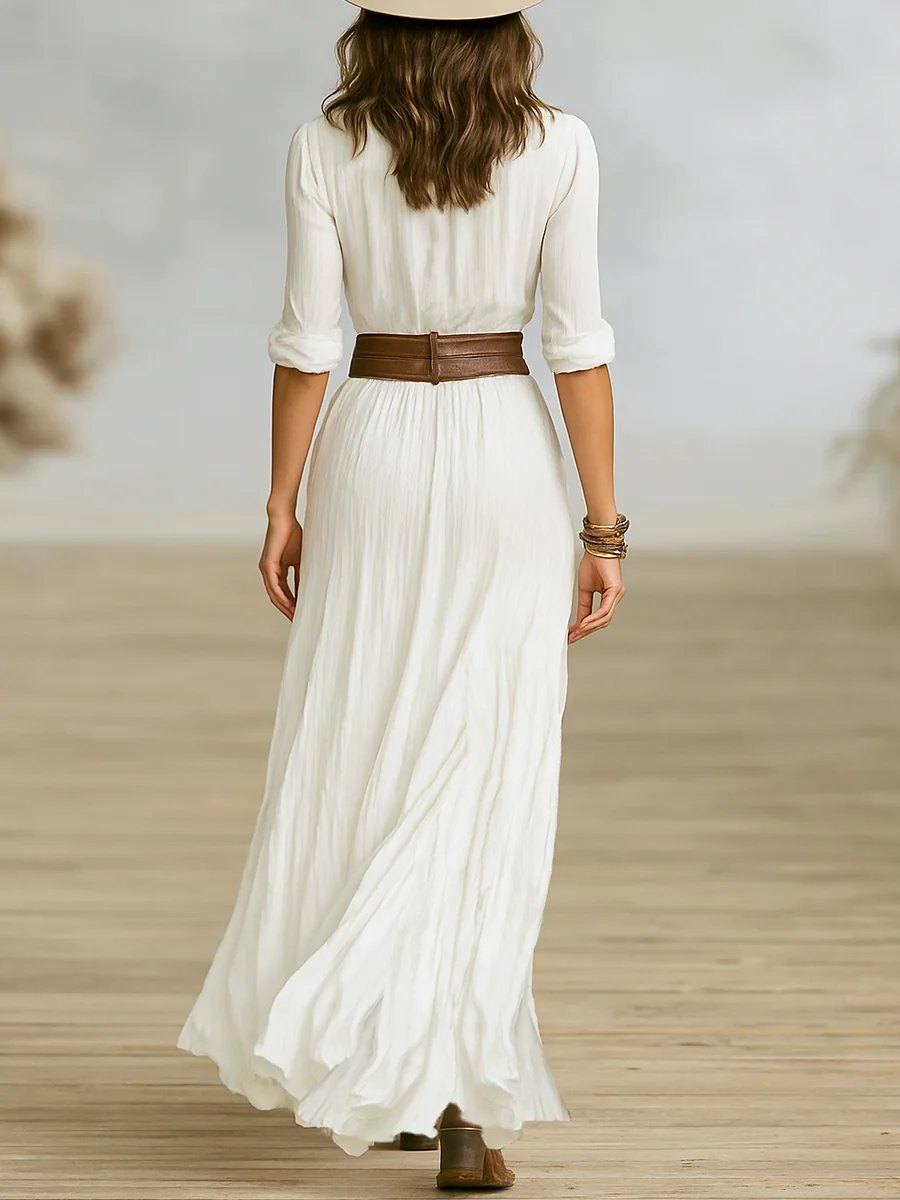 Airy Maxi Dress | Classic Elegant | Lightweight-Fashion Nora