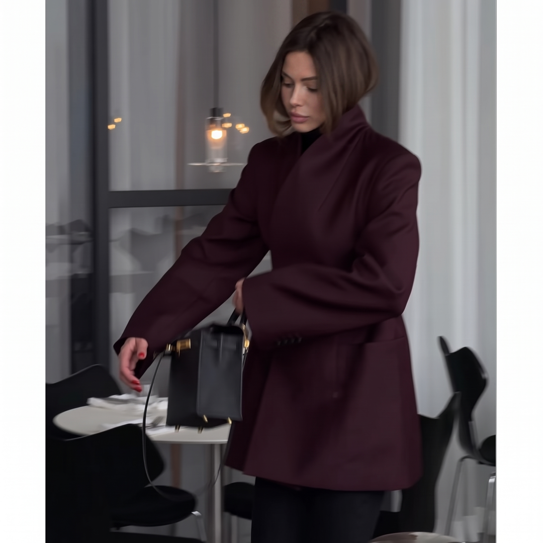 Asymmetric Blazer | Waisted Cut | Large Patch Pockets Jacket-Fashion Nora