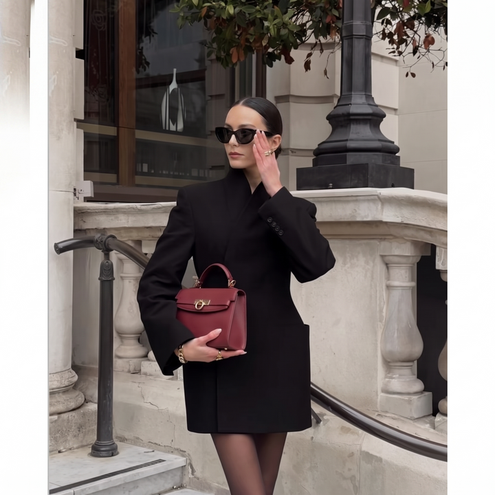 Asymmetric Blazer | Waisted Cut | Large Patch Pockets Jacket-Fashion Nora
