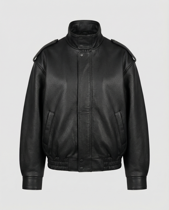 Asymmetric Vegan Leather Jacket | Zip Closure | Relaxed Fit-Fashion Nora