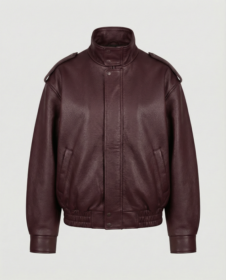 Asymmetric Vegan Leather Jacket | Zip Closure | Relaxed Fit-Fashion Nora