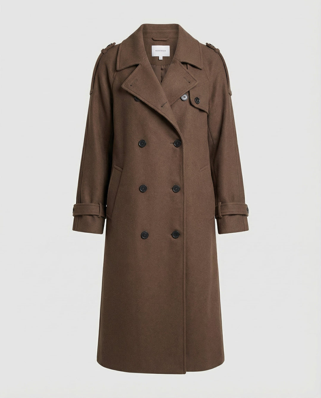 Boucle Coat | Notch Lapel | Tailored Button Front Overcoat-Fashion Nora