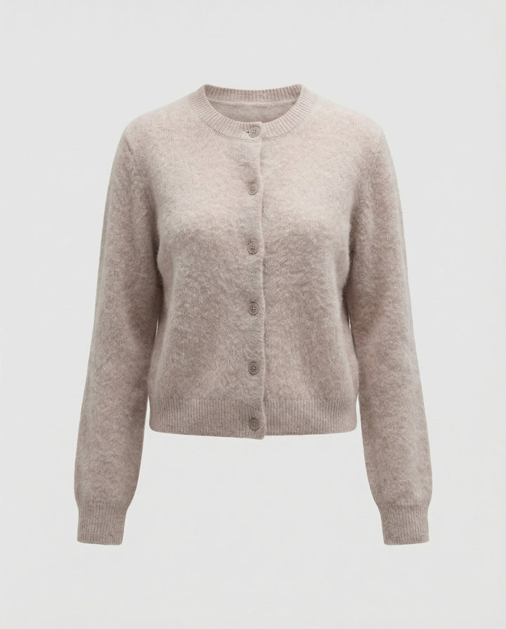 Brushed Knit Cardigan | V Neck | Button Front Winter Cardigan-Fashion Nora