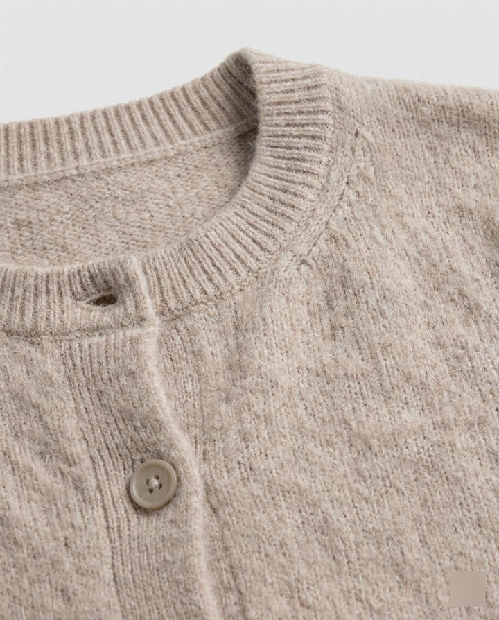 Brushed Knit Cardigan | V Neck | Button Front Winter Cardigan-Fashion Nora