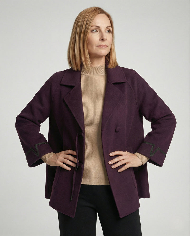 Cable Knit Cardigan | Double Breasted | Lapel Collar Short Jacket-Fashion Nora