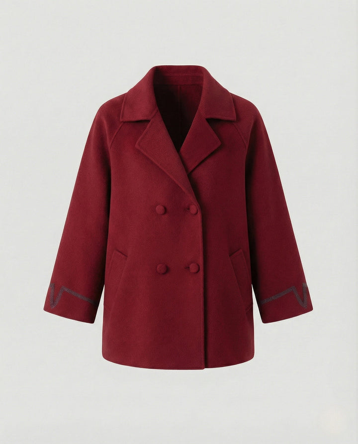 Cable Knit Cardigan | Double Breasted | Lapel Collar Short Jacket-Fashion Nora
