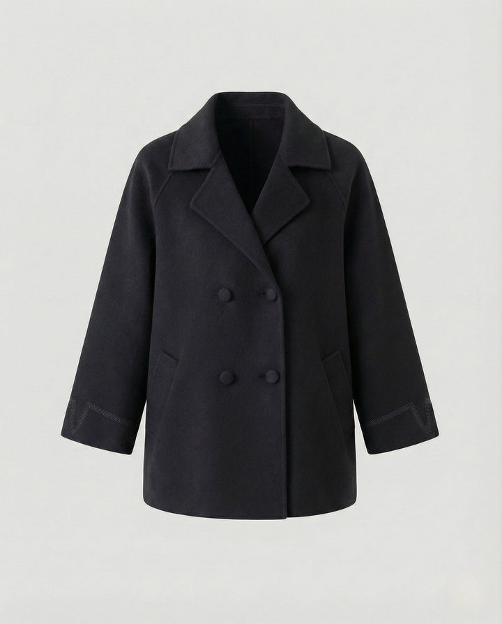 Cable Knit Cardigan | Double Breasted | Lapel Collar Short Jacket-Fashion Nora
