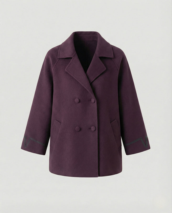 Cable Knit Cardigan | Double Breasted | Lapel Collar Short Jacket-Fashion Nora
