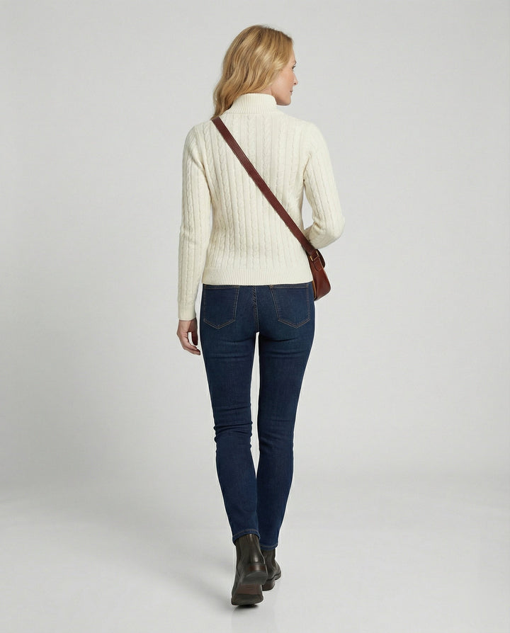 Cable Knit Cardigan | Stand Collar | Button Front Knit Jacket-Fashion Nora