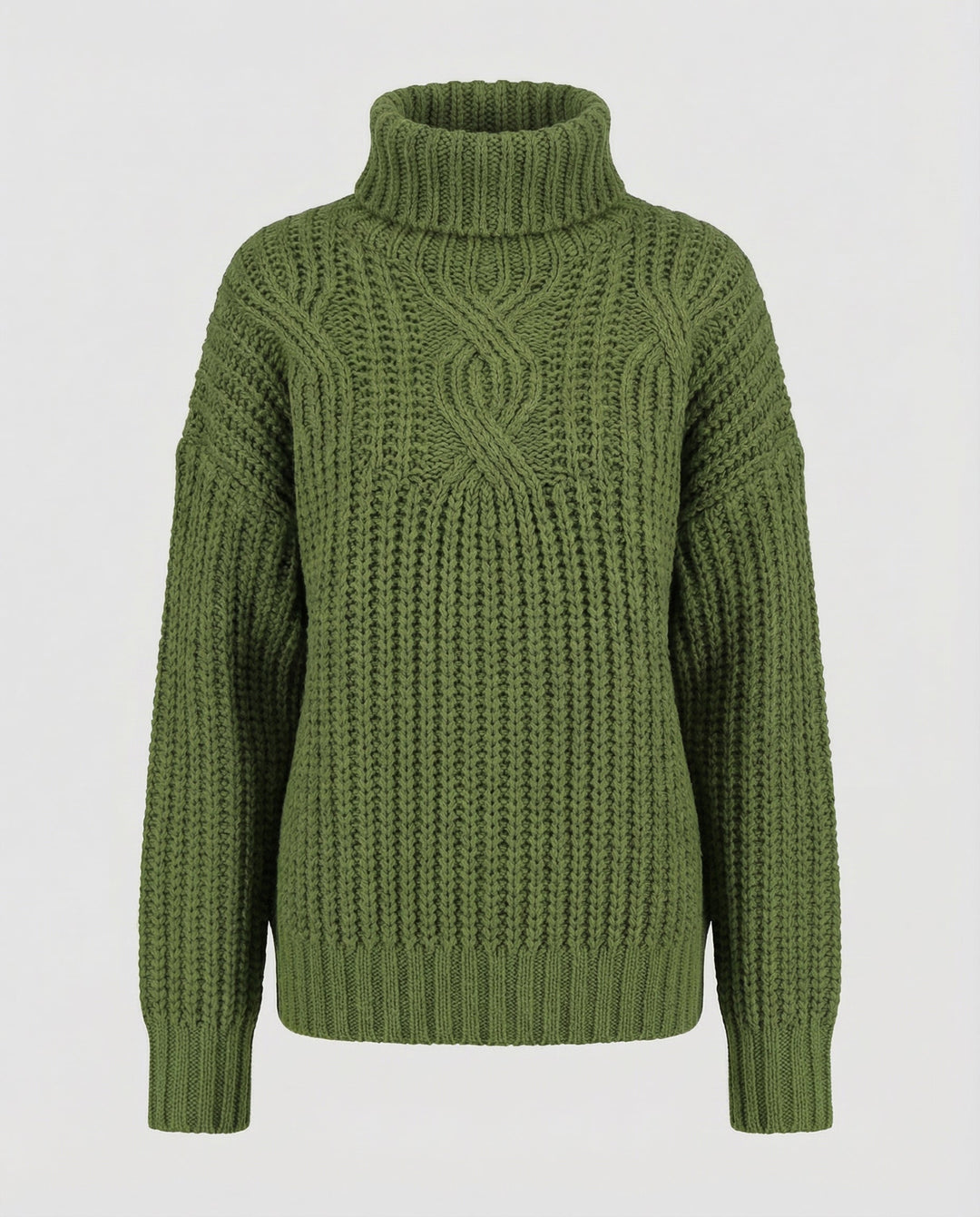 Cable Knit Turtleneck Sweater | Chunky Knit | Relaxed Fit-Fashion Nora