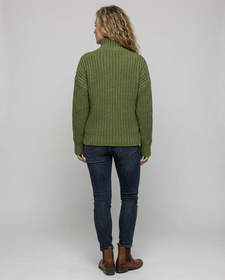 Cable Knit Turtleneck Sweater | Chunky Knit | Relaxed Fit-Fashion Nora