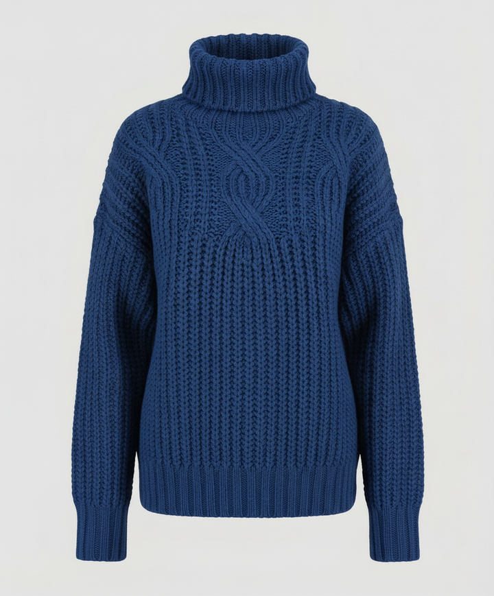 Cable Knit Turtleneck Sweater | Chunky Knit | Relaxed Fit-Fashion Nora