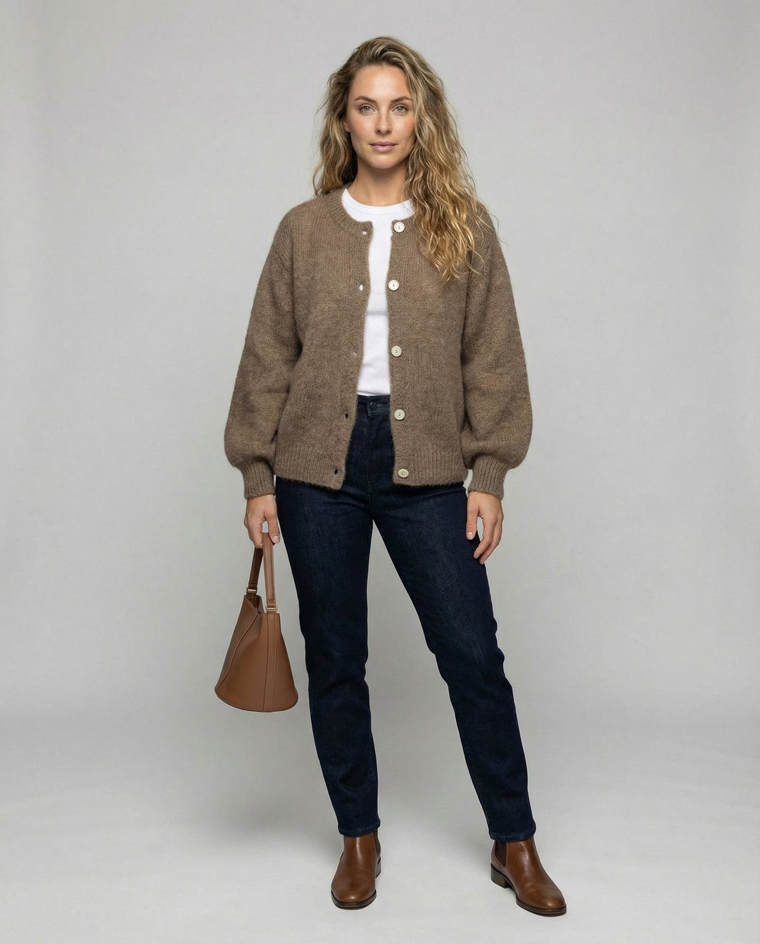 Cashmere Blend Cardigan | Open Front | Relaxed Fit-Fashion Nora