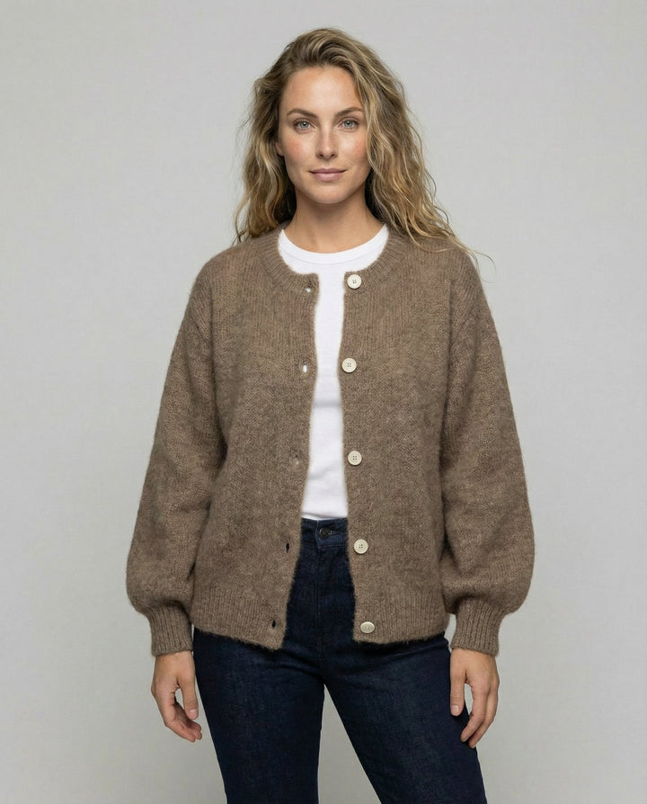Cashmere Blend Cardigan | Open Front | Relaxed Fit-Fashion Nora