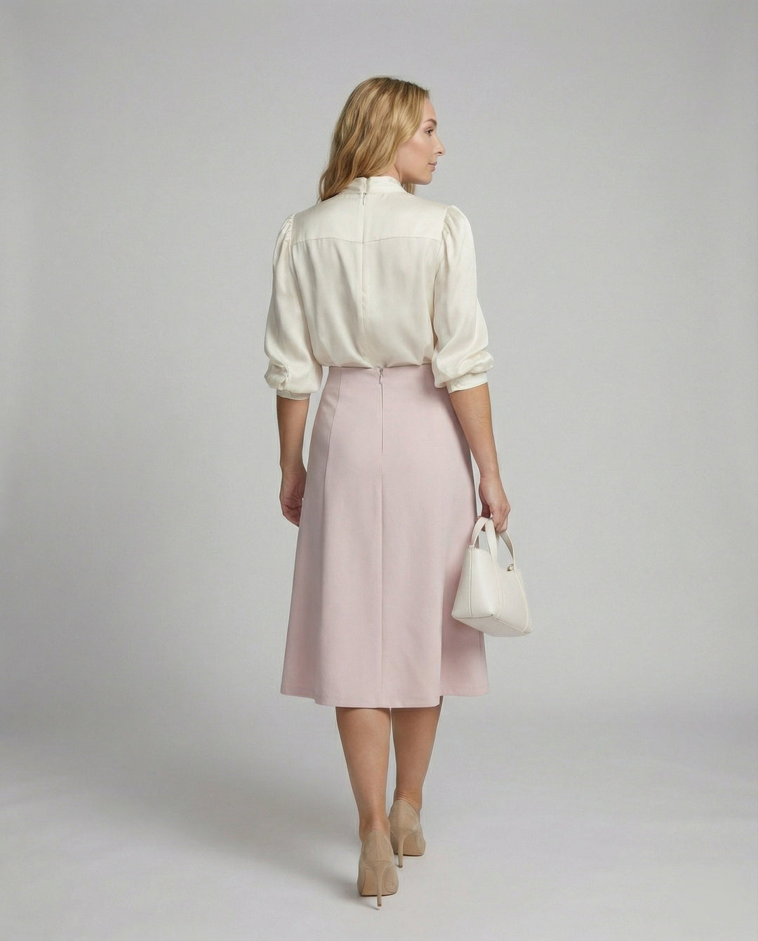 Chiffon Bow Blouse | Pussy Bow Collar | Cuffed Balloon Sleeves-Fashion Nora