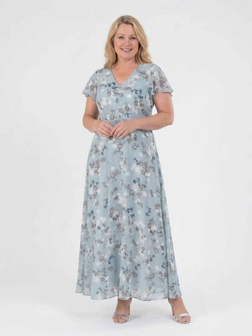 Chiffon Maxi Dress | Floral Print | Flowing-Fashion Nora