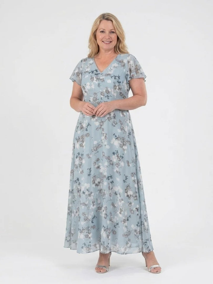 Chiffon Maxi Dress | Floral Print | Flowing-Fashion Nora