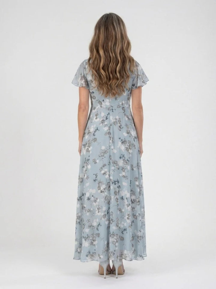 Chiffon Maxi Dress | Floral Print | Flowing-Fashion Nora