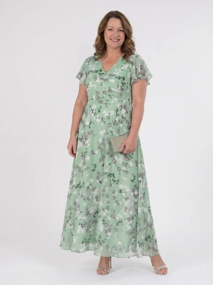 Chiffon Maxi Dress | Floral Print | Flowing-Fashion Nora