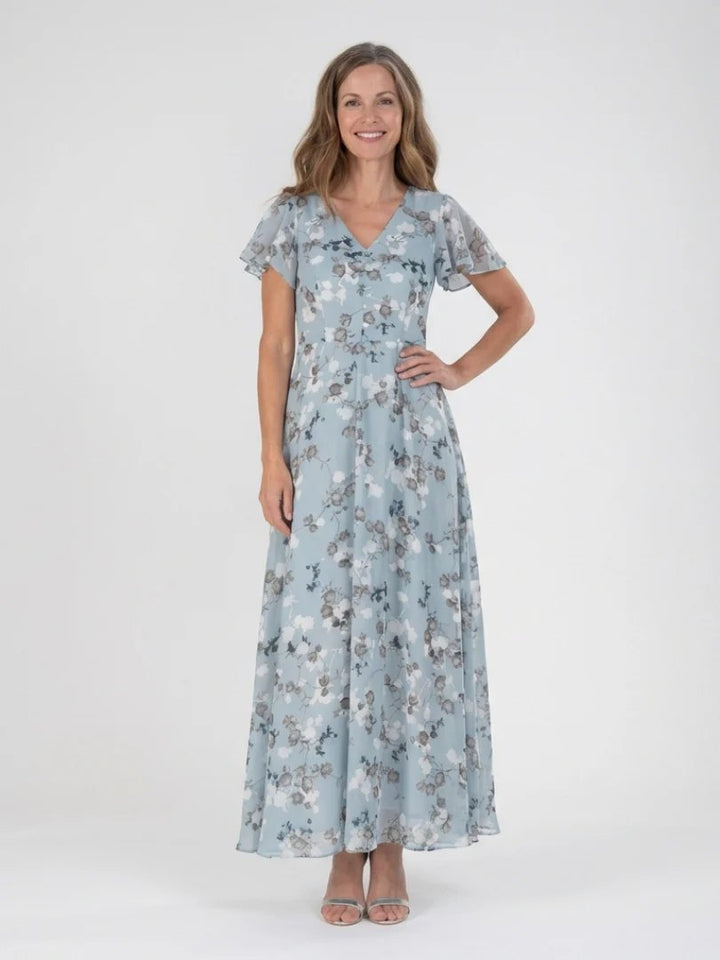 Chiffon Maxi Dress | Floral Print | Flowing-Fashion Nora