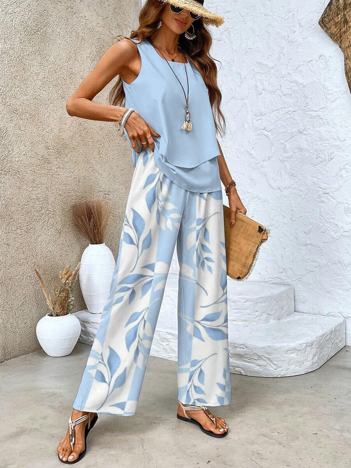 Co-Ord Set | Women's Palazzo Pants and Top Set for Summer-Fashion Nora