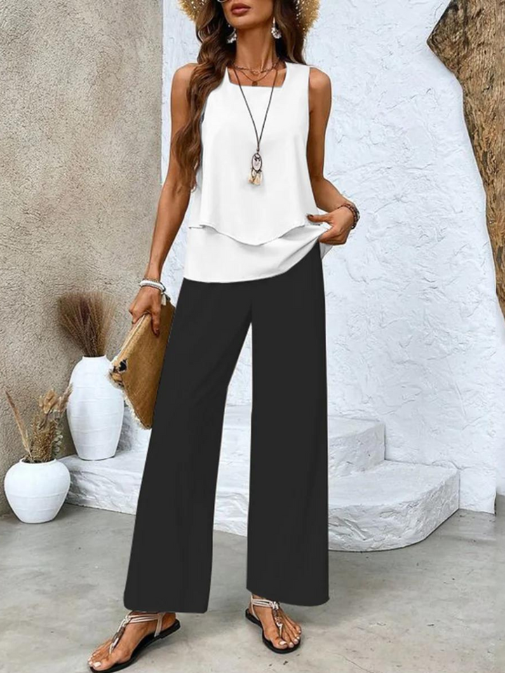 Co-Ord Set | Women's Palazzo Pants and Top Set for Summer-Fashion Nora