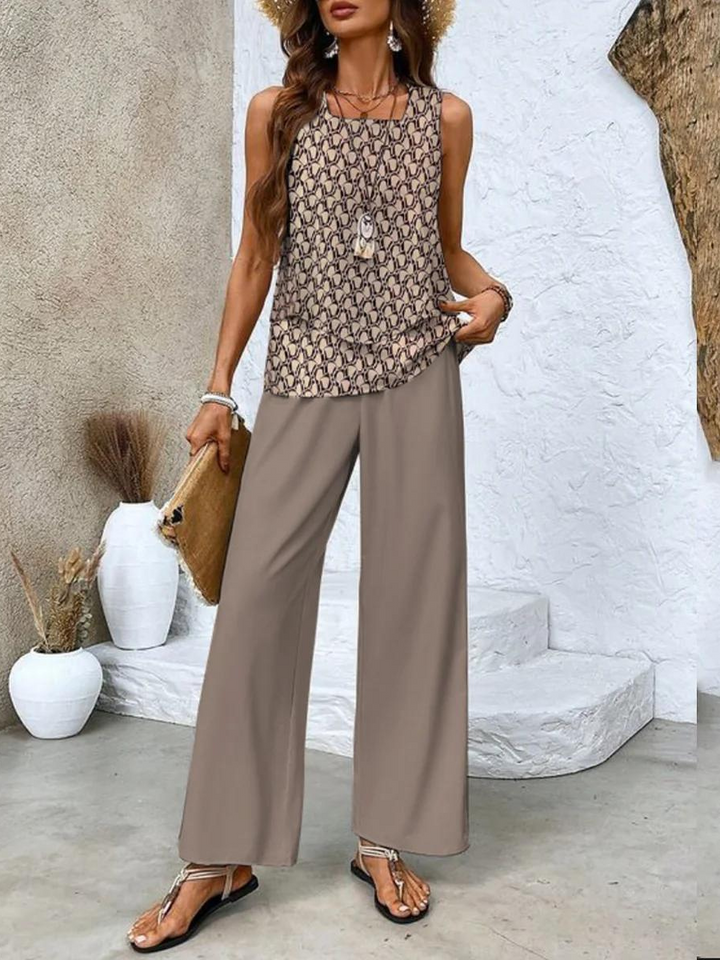Co-Ord Set | Women's Palazzo Pants and Top Set for Summer-Fashion Nora